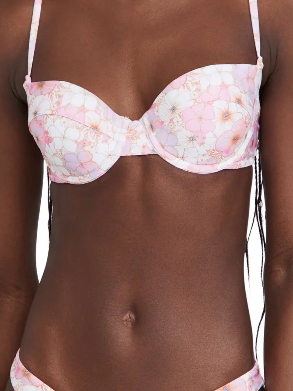 Peixoto Margot top Jasmine Pink Floral Underwire Bikini top XL